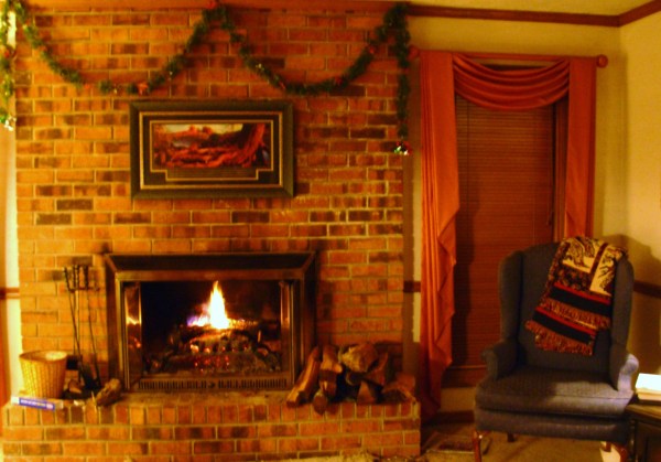 Mom and Dad's favorite room on a typical winter's night in 2006