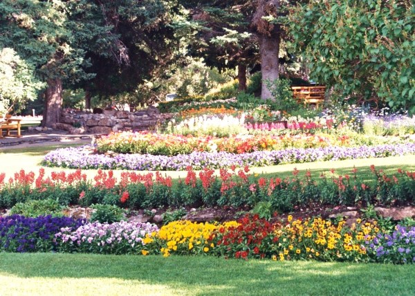One of many beautiful Canadian gardens -- this one is in Banff, 1999