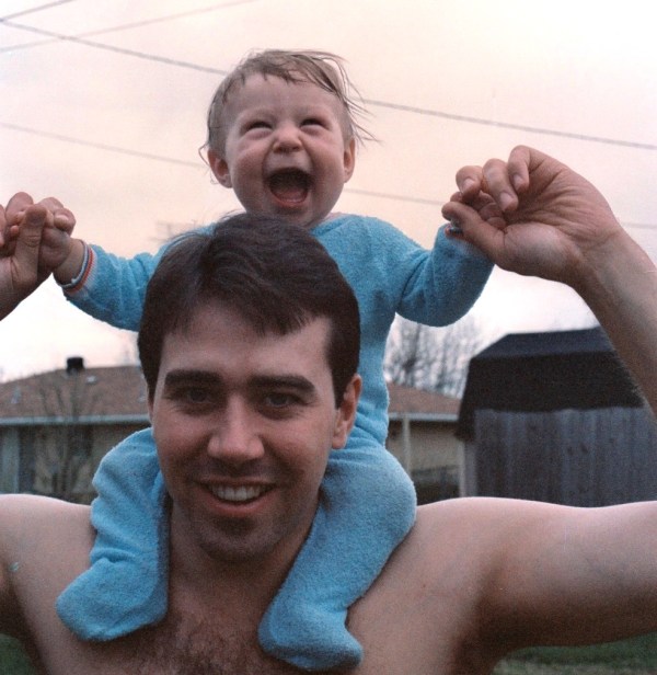 Matt and his Daddy, happy together from the very beginning, 1986.