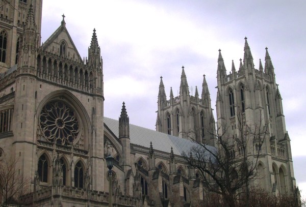 A December 2004 photo of Washington National Cathedral, built in knowledge inspired by faith