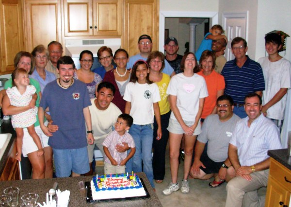 Friends gather to celebrate Matt's birthday in August, 2009