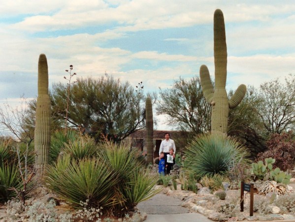 Jeff with our sons near Palm Springs, California, January 1990