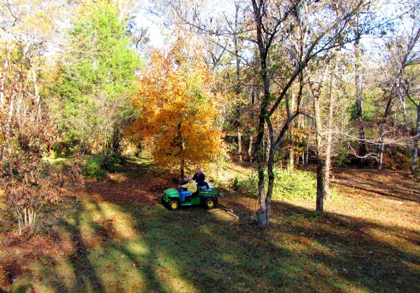 George, Jeff and Matt take a ride on George's Gator. Russellville, Alabama, November 2011