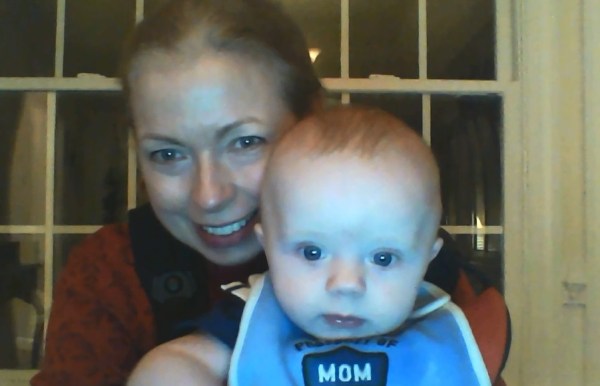 The computer camera snapped this photo of Grady and me on December 23, 2013.