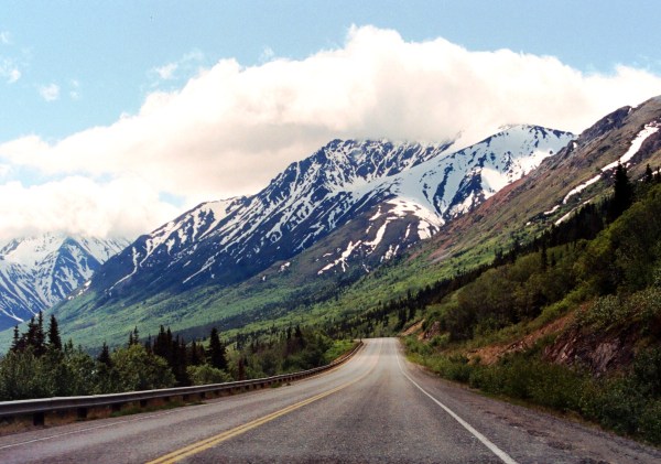 I'm glad someone built the road that allowed me to photograph this sight.  June 2000.