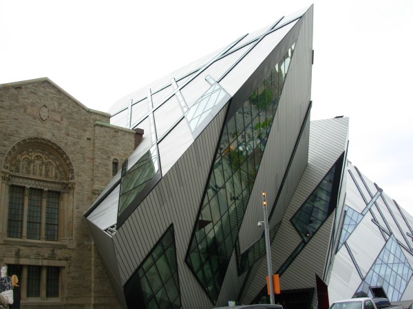 This 2007 addition to the Royal Ontario Museum in Toronto gives us a stark reminder of the difference between past and future.  May 2009