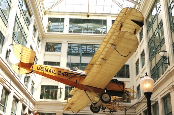 This de Havilland DH-4B (the improved version of the DH-4) is on display at the National Postal Museum in Washington, DC. April 2014