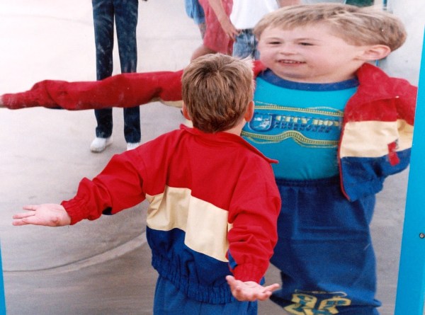 Matt see himself (sort of) in a funhouse mirror in San Diego, California, Spring 1992.