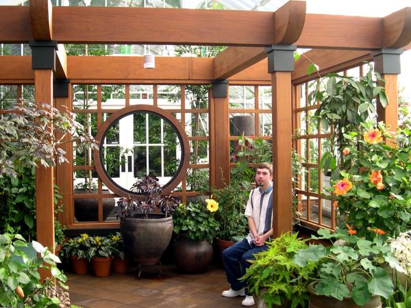 Matt enjoys the silence at the conservatory in Golden Gate Park. San Francisco, October 2003