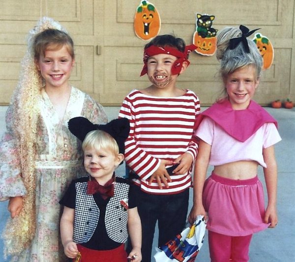 Matt Blackbeard with Rapunzel, Judy Jetson and Mickey Mouse, Halloween 1992.