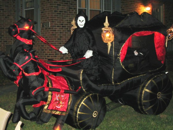 Our neighbor's decor was mostly air, so not really scary. Lots of fun, though! Alexandria, Virginia, October 2013