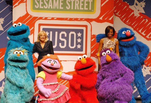 Jill Biden and Michelle Obama at a USO celebration, public domain image.