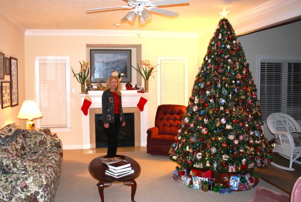 Jeff snapped this photo of me just before guests arrived at our York home, December 2010.