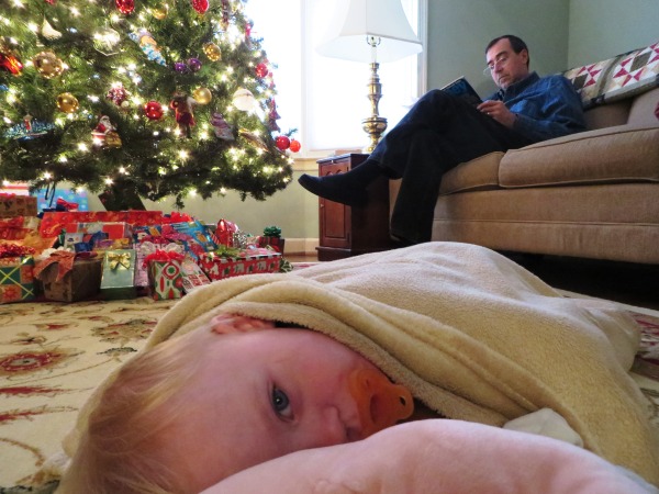 Grady enjoys a self-chosen respite from the Christmas chaos, December 2014