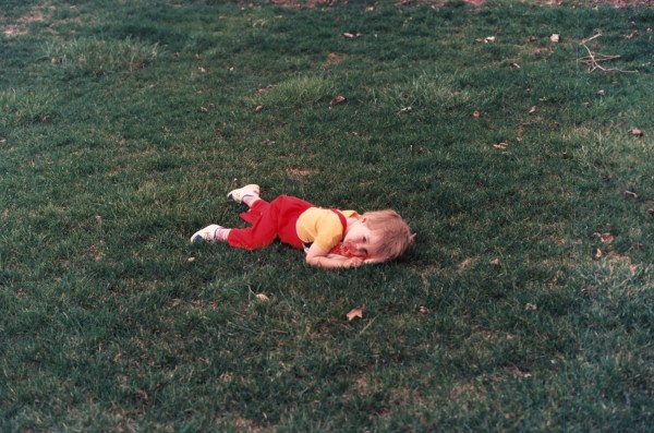 Like father, like son -- Drew at about the same age, enjoying our back yard. Huber Heights, Ohio, sometime in 1985