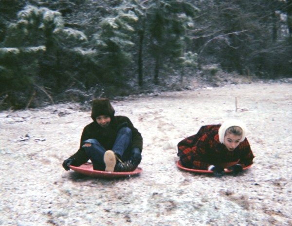 Al and me, enjoying what passed as a snowfall in Atlanta in the mid 1960's.
