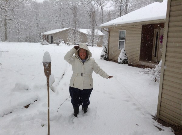 Meanwhile, Carla and George enjoyed the snow at their Alabama homes...