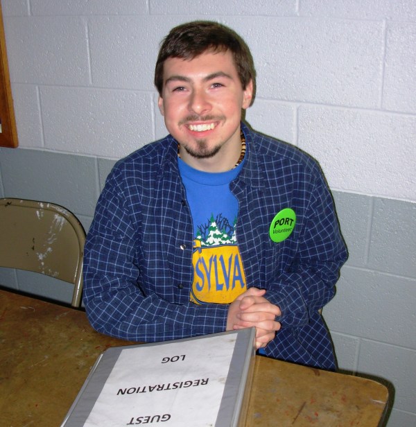 Matt greets guests with a smile at the PORT Shelter, March 2008.