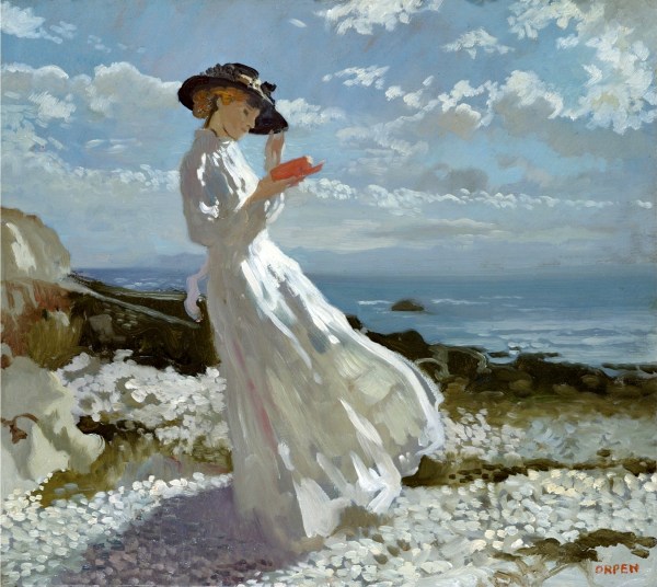 Grace reading at Howth Bay by William Orpen, Public domain, via Wikimedia Commons