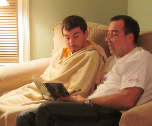 Despite a devastating diganosis and a grim prognosis, some things remained. Jeff and Matt reading, November 2012