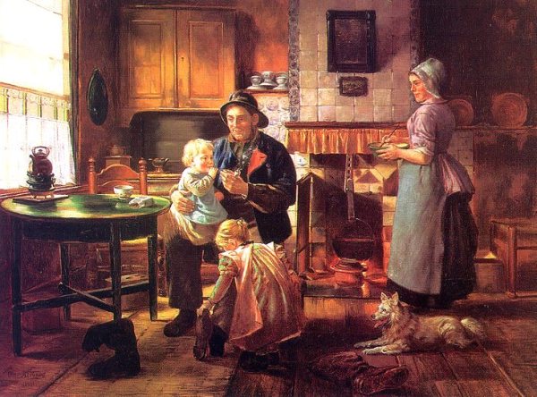 Returning Home by Otto Karl Kirberg (1850-1926) Public domain via Wikimedia Commons