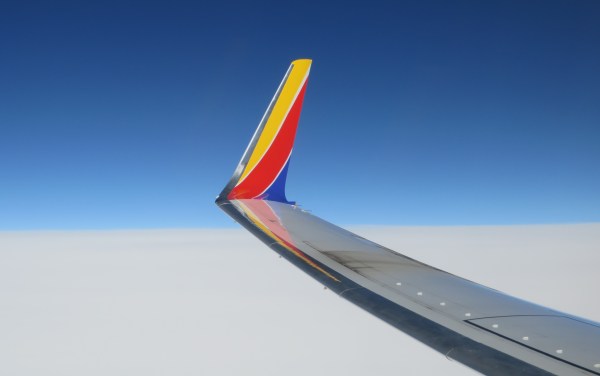 This isn't retouched; it really looked like this. Southwest flight 2361, November 2015