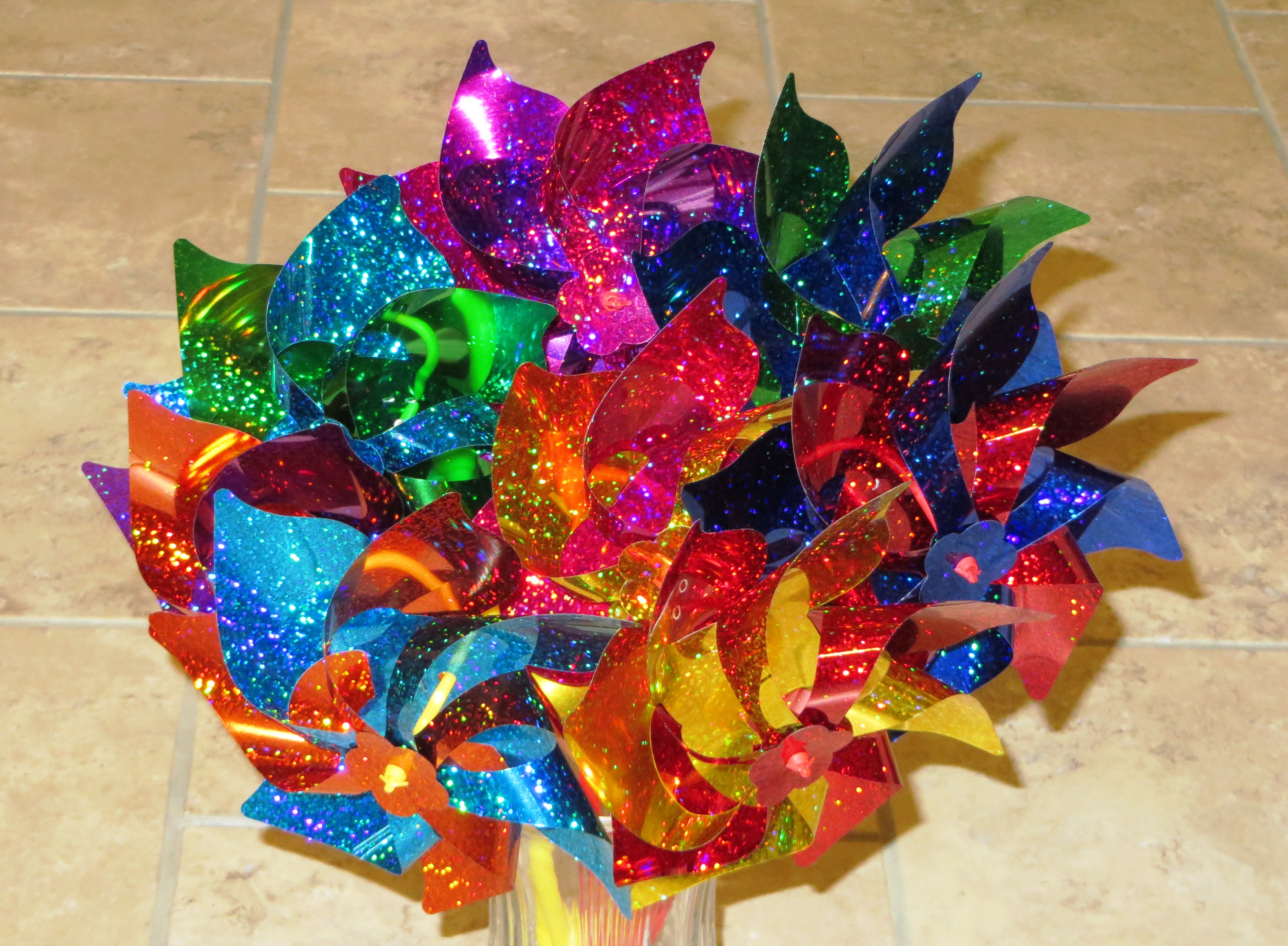 Ever seen a pinwheel bouquet? If not -- now you have! My day was made considerably brighter by this colorful surprise, April 2016