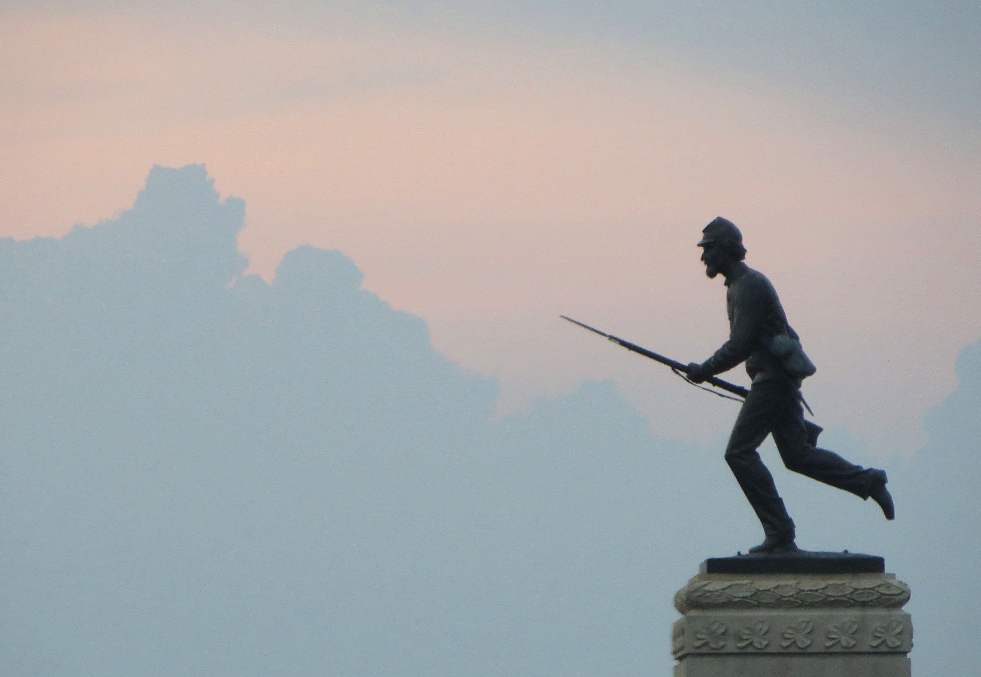 This Gettysburg monument honors the 262 troops of the 1st Minnesota Infantry, who charged a force of 1600, buying time with an unprecedented 82% casualty rate. 