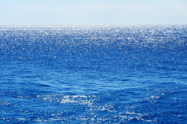 The sunlight sparkles on the water off Cozumel, Mexico, January 2015
